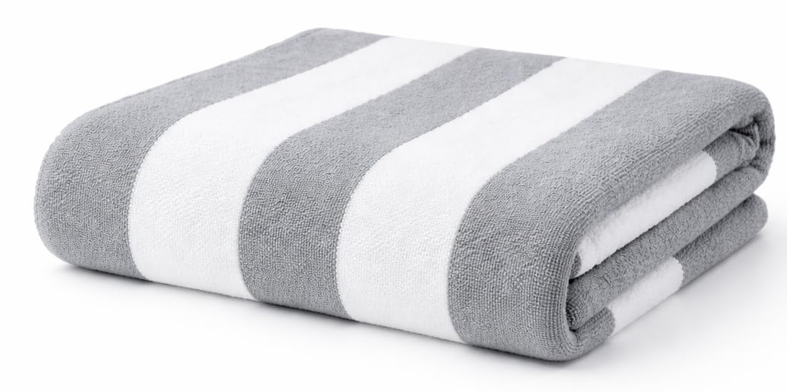 Adore Home Cabana Stripe Beach Towel Quick Dry Microfibre, Soft & Absorbent, 70x140cm or 80x160cm