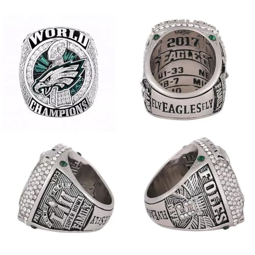 Rugby Championship Ring Football 2017 Honor Collection Edition Champion Ring with Wooden Display Box Fan Gift Victory Souvenir Gift For Man Father Friend Size 132