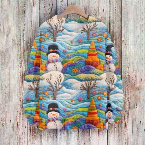 Girls Ugly Christmas Sweater Long Sleeve Xmas Print Sweatshirts Comfy Crewneck Fashion Loose Fall Winter Cute Sweaters2