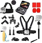 ASOCEA 20-in-1 Kit d'accessoires pour caméra d'action compatible avec Akaso Ek7000,Brave4, Brave 7,Akaso v50 Pro, Gopro Hero 13 12 11, DJI Osmo 4 3 2, Insta360 X4 X3, Apéman SJCAM ODDV et autre caméra d'action