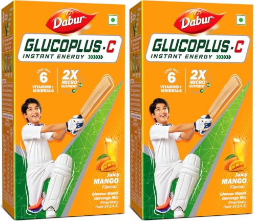 Image of Dabur Glucoplus C Instant Powder Energy Glucose (Mango Flavour) - 1kg | Replenishes Energy with 6 Added Vitamins and Minerals | 20% More Glucose In Every Sip | Vitamin C and Zinc Helps Boost Immunity | Calcium, Phosphorus and Vitamin K Support Bone Health