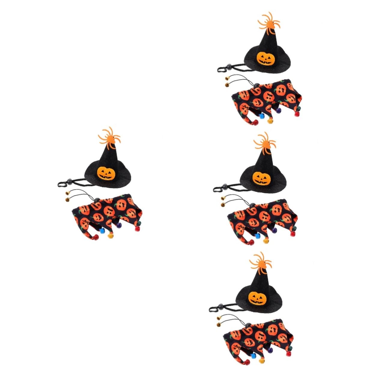 Costume pour animaux de compagnie Halloween Mipcase ensemble foulard et chapeau