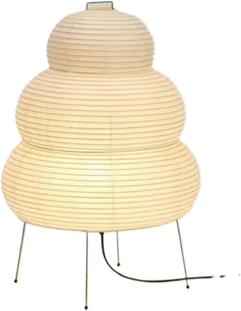 Modern Tripod Floor Lamp For Bedroom, Living Room, Dining Room & Study - Stylish White Rice Paper Shade Desk Light For Home Decor