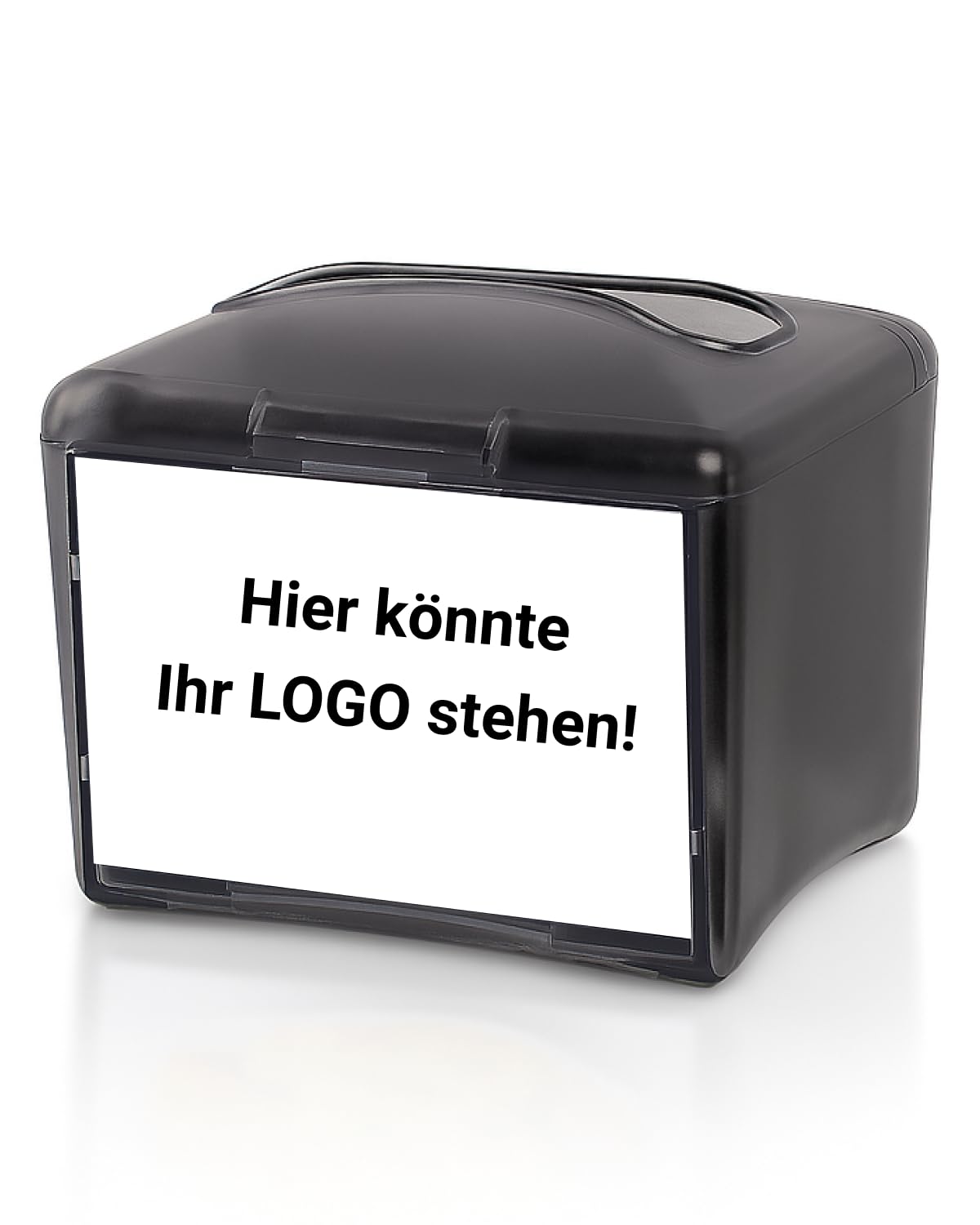 Serviettenspender Value m. Werbefläche Rauchglas | Pushfunktion & Einzelblattausgabe, integrierte Werbefläche, bis 200 Blatt Kapazität, ABS-Kunststoff