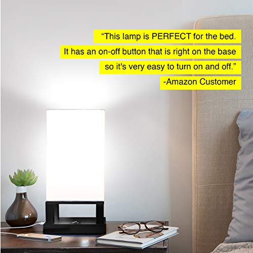 image for Brightech Maxwell - Bedroom Nightstand Lamp with USB Ports – Modern 