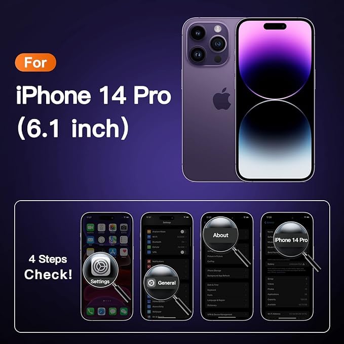 Image of Elzzi Magnetic Cover for iPhone 14 Pro Case [MIL-Grade Drop Tested & Compatible with MagSafe] Translucent Matte TPU + Hard PC Back Cover, Anti-Scratch Shockproof Phone Case (6.1 Inch, Deep Purple)