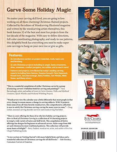 How-To Book of Christmas Carving: 32 Projects to Whittle, Carve & Paint (Fox Chapel Publishing) Best-Of Projects from Woodcarving Illustrated - Santas, Reindeer, Snowmen, Elves, Penguins, and More - Image 2