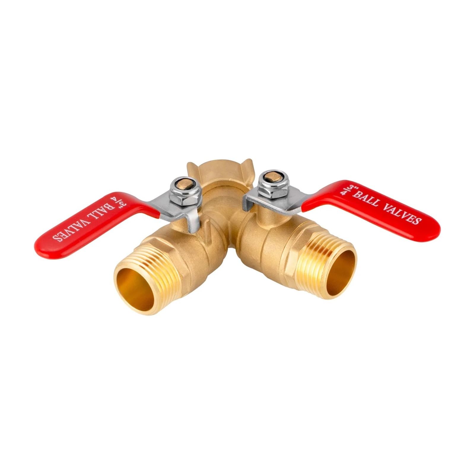 Grifo de Bola de unión de Tres vías con Rosca de jardín de 3/4" de latón y Acero Inoxidable, Fabricado en Estados Unidos (Acero Inoxidable).