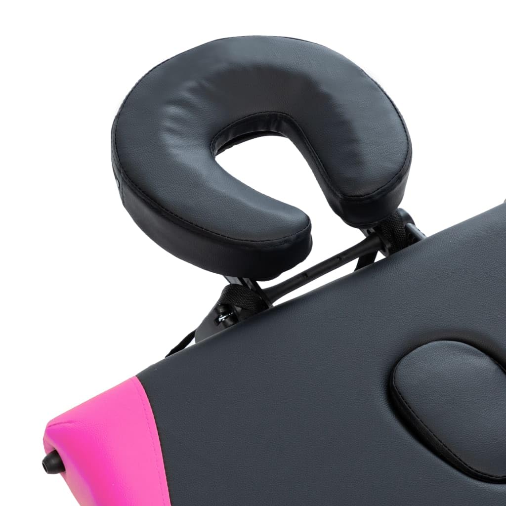 Massageliege Klappbar 4-Zonen Aluminiumgestell Schwarz und Rosa,Gesundheit & Schönheit,Körperpflege,Massage & Entspannung,Massagetische,Schwarz,23.2 kg-110248