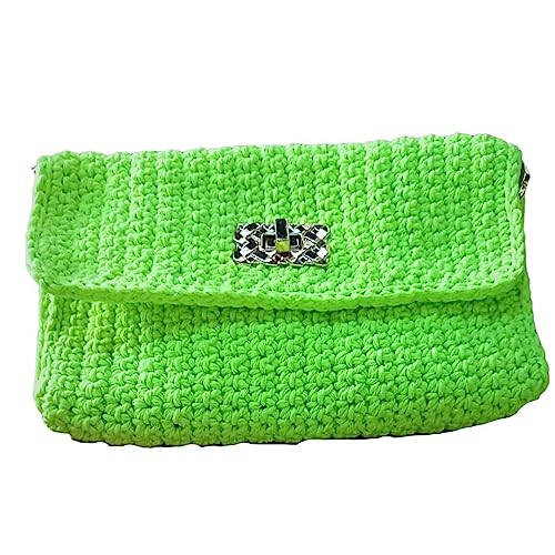 Bolsa Carteira Feminina Com Alça de Ombro Artesanal - Crochê (VERDE)