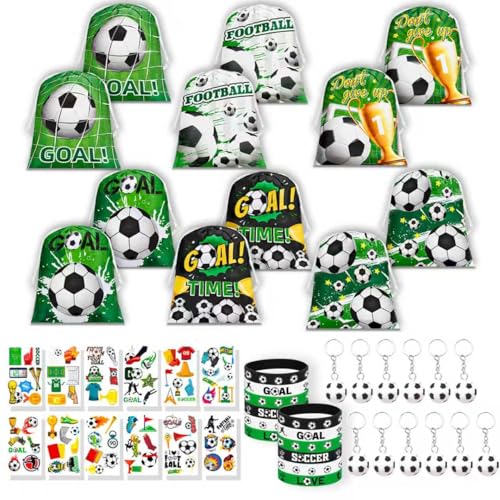 Sacs de fête de football enfant avec bracelet et porte-clés anniversaire