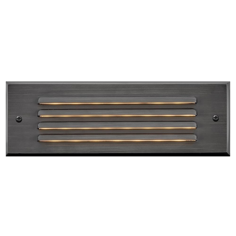 Hinkley Louvered Brick Light Led Flush Step Light 12V, Low Voltage Satin Black