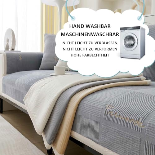 Generisch Sofabezug Sofa Überzug Couch Überzug Couch Überwurf Couchbezug U Form Sofa Cover 1/2/3/4 Sitzer Sofabezug Ecksofa L Form Wasserdicht rutschfeste Sofa Überwurf Sofadecken (Grau, 70 * 150)
