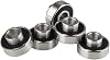 608 2RS Long Plate Integrated Bearings with ABEC11 Precision for High Speed and Silent Operation, Pre Lubricated Steel Bearings Suitable for Skateboards, Scooters, Inline Skates (Red 4pcs)