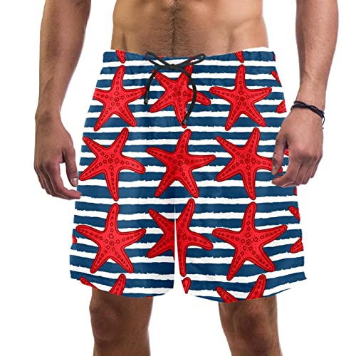 Short de plage à séchage rapide pour hommes à motif marin