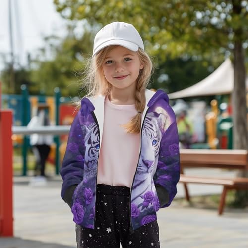 Hoodies for Girls 6-16Y Kids Winter Long Sleeve Zip Up Hooded Sweatshirts3