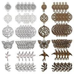 1 Box 72pcs Animal Flower Connector Charms Mixed Color