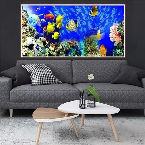 Peinture Diamant Fonds Marins 5D 100x50cm Kit Complet Adulte Point de Croix JH-1232