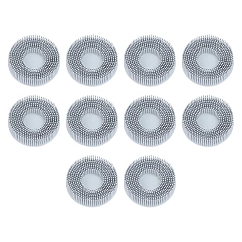 Image of HARFINGTON 10pcs Bristle Disc 3 inch 120 Grit Abrasive Brush Deburring Electric Disc Brush with Quick Change Lock Abrasive Coating Removal Disc for Metal, White