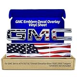 GMC Sierra American Flag Tailgate GMC Emblem Overlay Decals 2019-2025