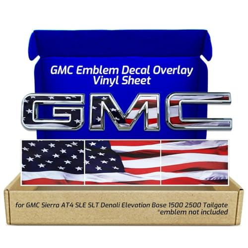 GMC Sierra American Flag Tailgate GMC Emblem Overlay Decals 2019-2026