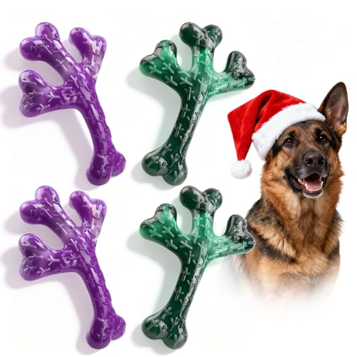 Frienhund Dog Chew Toys for Aggressive Chewers: Dog Chew Toys 4 Pack Beef Flavored Indestructible Toy for 20-70 lbs Medium and Large Dogs, Tough Nylon Chew Bone & Easy to Clean, Keeps Dogs Busy