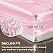 Love's cabin Satin Queen Sheets Set - 4 Piece Pink Silky Bed Sheets Set with Deep Pocket, Luxury Silk Feel Satin Queen Size Sheet Set (1 Flat Sheet, 1 Fitted Sheet, 2 Pillow Cases)