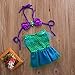 Baby Girls 2 Piece Mermaid Swimsuit Hanging Neck Shell Pearl Halter Bikini Tops and Tulle Patchwork Mermaid Tail (A-Green, 12-18 Months)