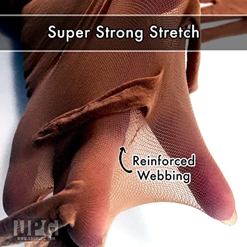 Image of Unicorns Poop Glitter Nude Illusion Second Skin Sheer Seamless Gloves with Elastic Top Seam in Beige, Tan; Over Elbow; Unisex