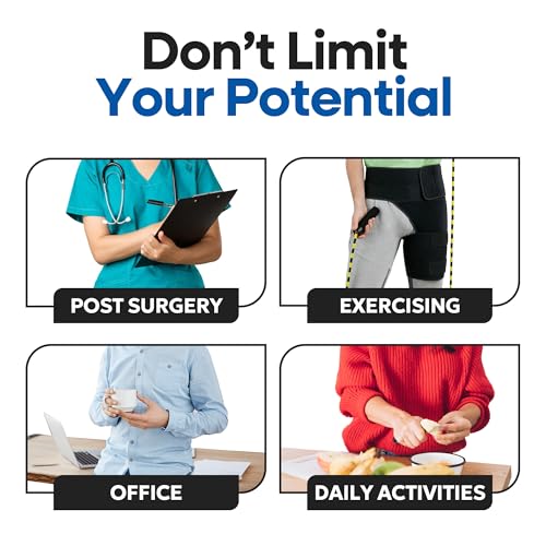 hip brace thigh compression sleeve  sciatica pain relief device  hamstring amp groin compression sleeve wrap for sciatic nerve relief  hip support braces thigh brace for women amp men small  left leg