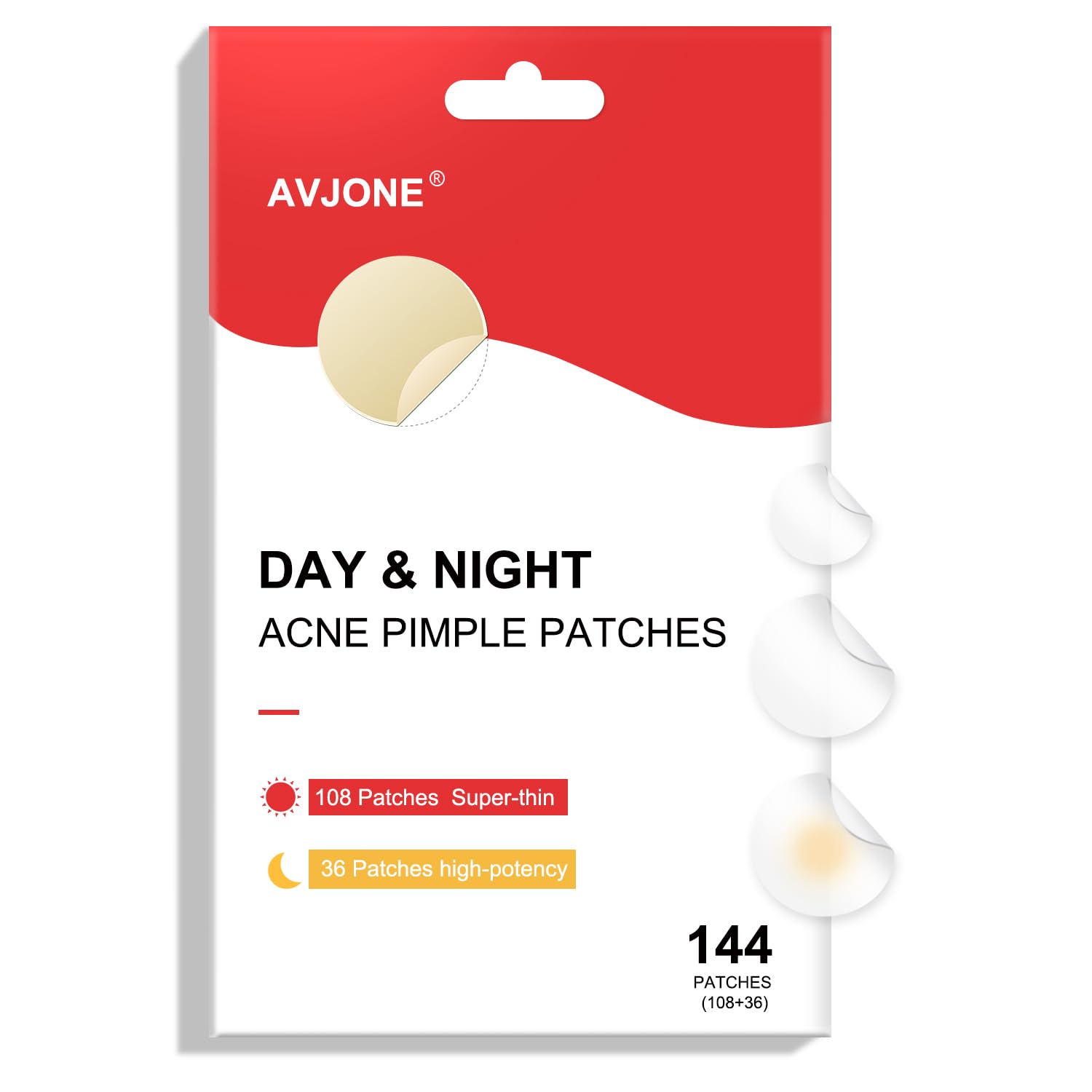 AVJONE Pimple Patches for Face(144 Patches), Hydrocolloid Acne Patches with Tea Tree Oil, pimple stickers for Breakouts, Absorbs Zit, Invisible Spot Cover and Blemish 2 Sizes| Vegan, Cruelty-free