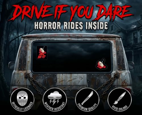 Image of Elektroplate Jason Voorhees Hockey Mask Premium Dynamic Car Decal Set of 2