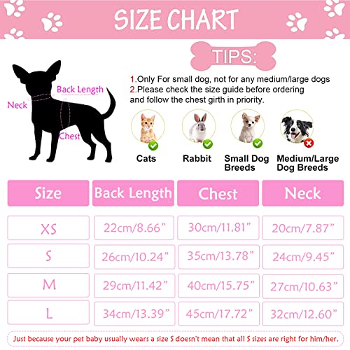 Dog Dresses For Small Dogs Girl Fall Winter Dog Wedding Dress Warm Puppy Clothes Outfit Apparel Cute Bowknot Pink Pet Skirt For Chihuahua Yorkie Teacup Holiday Butterfly Cat Clothing (X-Small, Pink) #TOP3