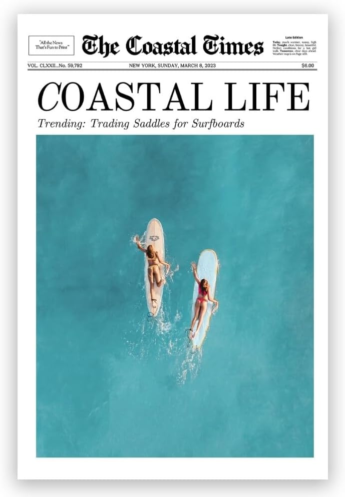 Generic Summer Trendy Magazine Cover Beach Surfing Canvas