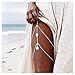 Tupai 1Pcs Vintage Silver Stretchy Bikini Thigh Leg Tassel Chains Coins Pendant Crossover Body Jewelry