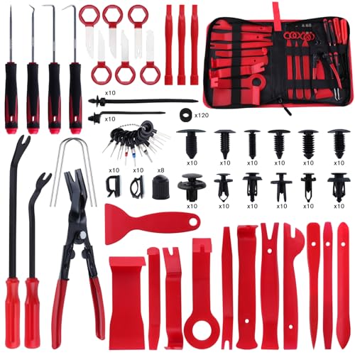 LEONTOOL Kit de herramientas de extracción de molduras, kit de herramientas de extracción de automóviles para panel de puerta, kit de herramientas de extracción de terminales estéreo de radio, kit de