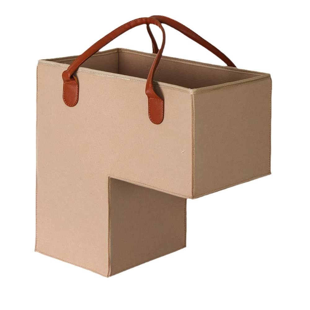 Panier d'escalier en feutre beige organisateur de marche pliable 5 pièces
