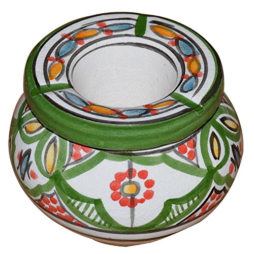 Moroccan Handmade Ceramic Ashtrays Smokeless Cigar Exquisite design with Vivid Colors Small