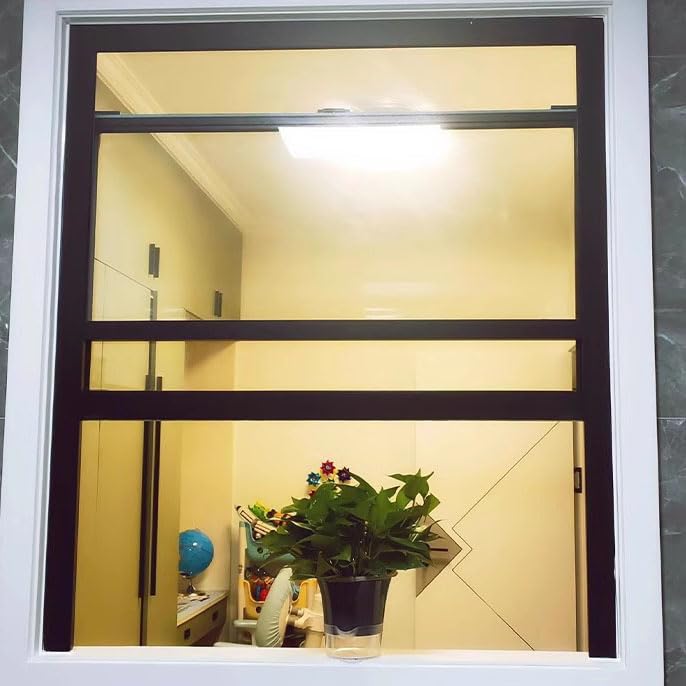 Ventanas de repuesto de ventilación transparente de aluminio para cobertizos, gallineros, invernaderos y restaurantes, ventanas deslizantes verticales grandes (12 x 23 pulgadas, negro)