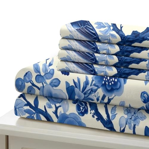 Parure de lit oiseau bleu 3D en microfibre premium douce 135x200cm