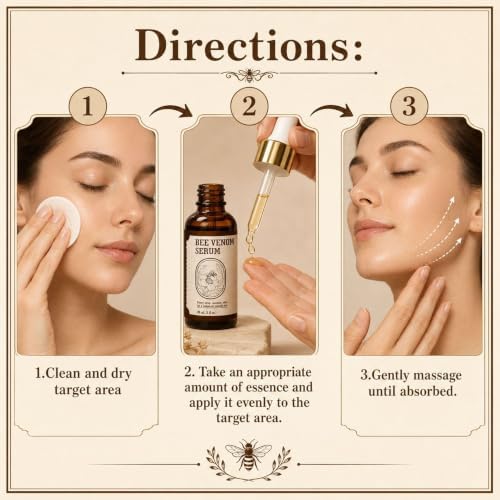 Bee Venom Face Serum with Centella & Hydrolyzed Collagen, 1 Fl Oz - 3