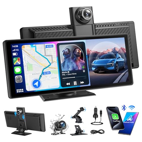 CGSGDK 8.88 Ecran Carplay Voiture avec Carplay sans Fil Android Auto, Dashcam 4K, Caméra de Recul 1080P, Autoradio Portable...