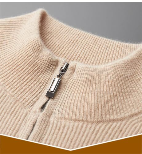 Men's Solid Wool Stand Collar Thickened Cardigan Cashmere Sweater Knitted Large Size Tops3