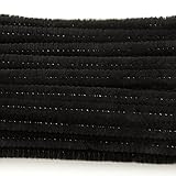 Black 6 Millimeter, Chenille Stems, 100 Piece