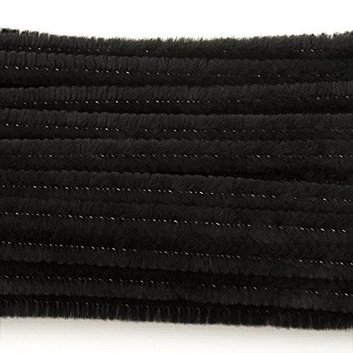 Black 6 Millimeter, Chenille Stems, 100 Piece