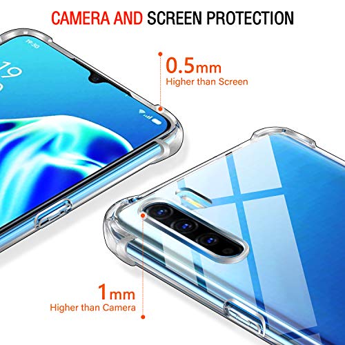 Image of Bumper Back Cover Case Transparent for Oppo F15|Four Corners Protection|Camera Protection Back Cover Case for Oppo F15 -Transparent