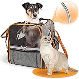 Tierhood - Hundetasche, Katzentasche bis zu 7kg - [ATMUNGSAKTIV] - Transporttasche für Auto, Zug, Unterwegs mit Tragegurt - Hundetragetasche - Katzentragetasche - Transportbox - Haustiertasche