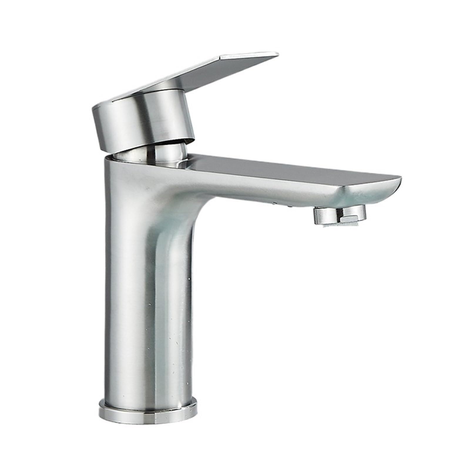 Basin Tap 304 Stainless Steel Bathroom Faucet Hot and Cold Water Outlet Sink Black Washbasin Tap for(Brushed Nickel)