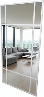 Comprar THEROSE Espejo Industrial Estilo Danes, Espejo Aluminio, Ventana, 160 x 80 cm, Pared, probador (Blanco)