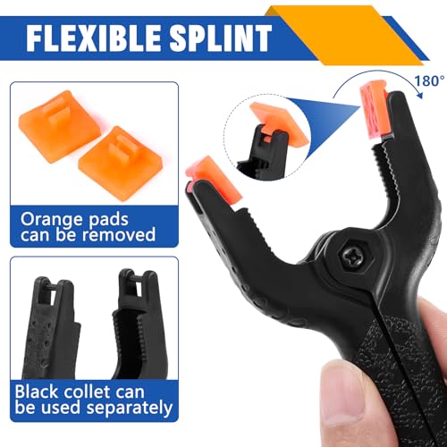 24 Pack 3.5 inch Plastic Spring Clamps, Black Heavy Duty Clips, Backdrop Clips, Plastic Clamps for Crafts, Backdrop Stand, Woodworking, Photography - Image 4